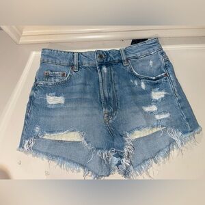 Blue ripped Zara Jean shorts